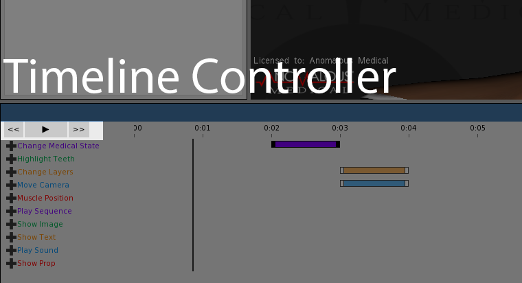 This screenshot shows the timeline controller.