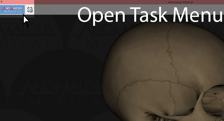 This screenshot shows opening the task menu.