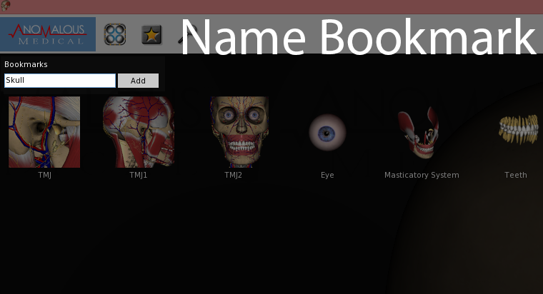 This screenshot shows naming a bookmark.